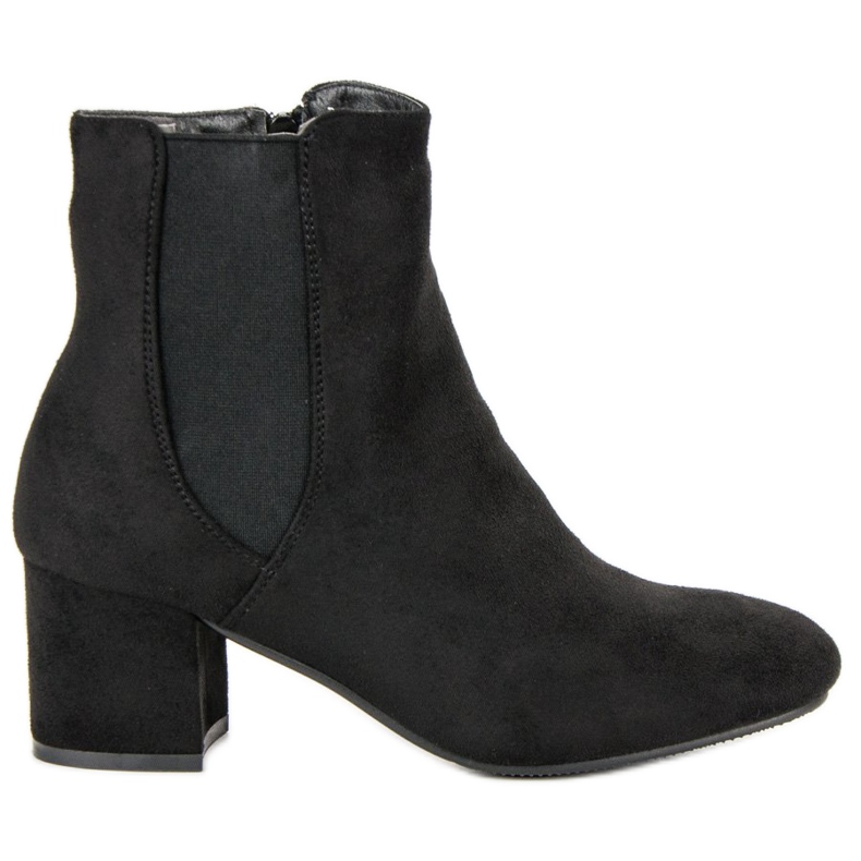 Top Shoes Čizme do gležnjača od antilopa na visoku petu crno