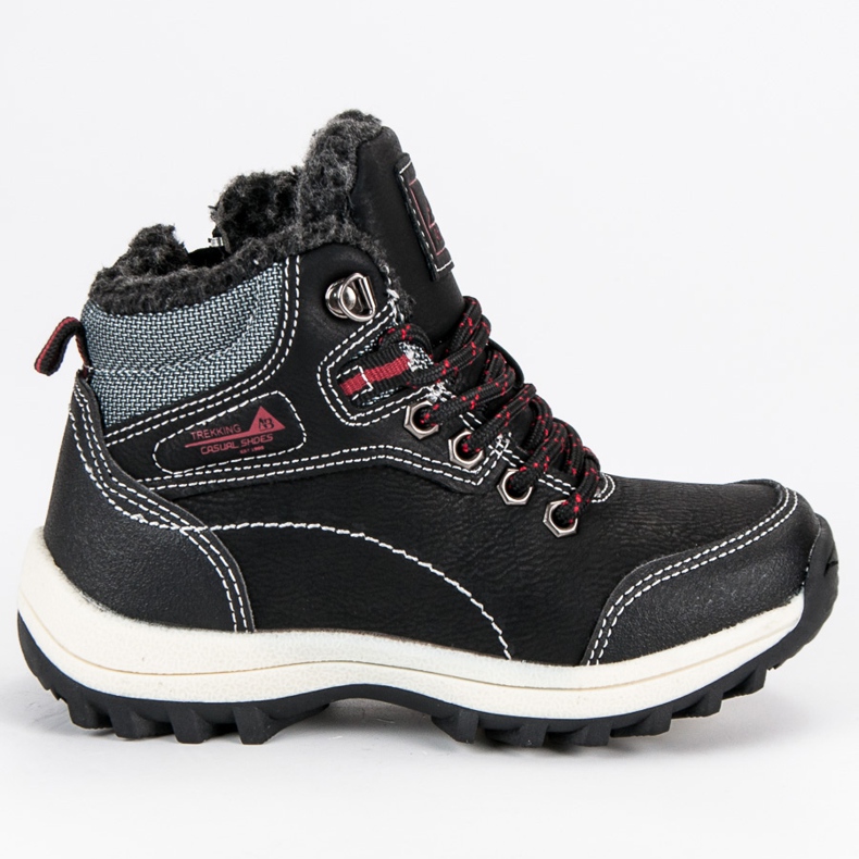 Arrigo Bello Dječačke cipele s ovčjom kožom crno