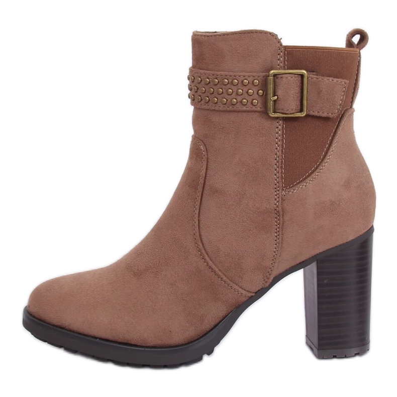 Smeđe čizme s visokim potpeticama 6139 Khaki kaki