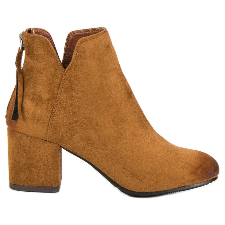 Vinceza Čizme do gležnjača od antilopa na visoku petu smeđa