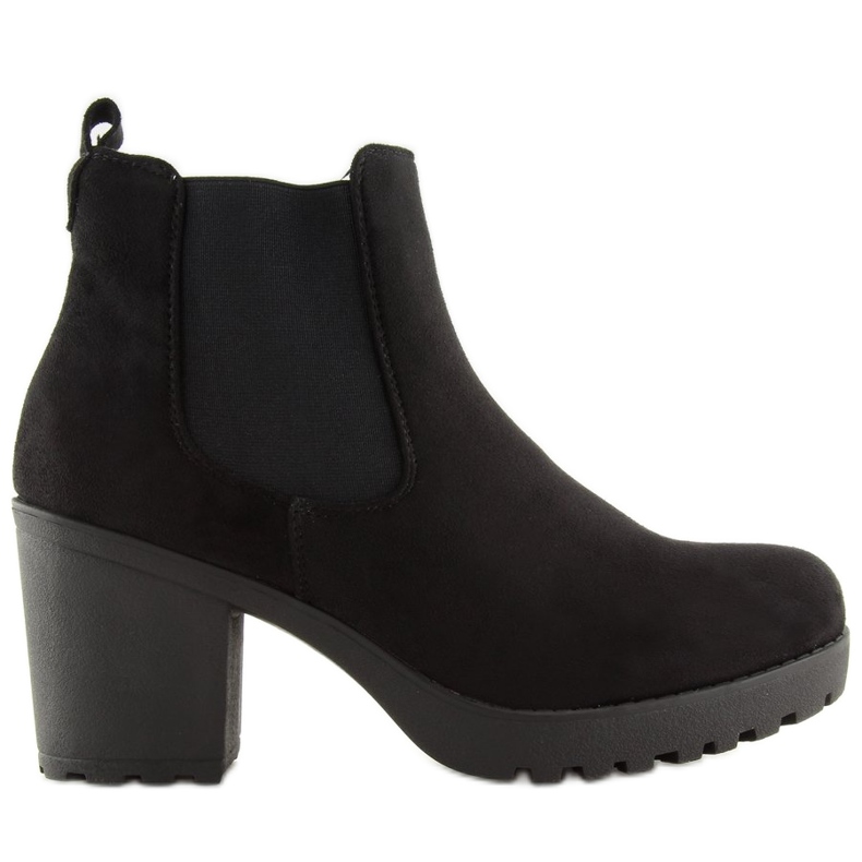 Crne čizme sa širokim potpeticama E5106 Crna crno