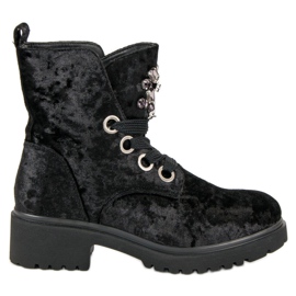 Kylie Modne čizme od velura crna