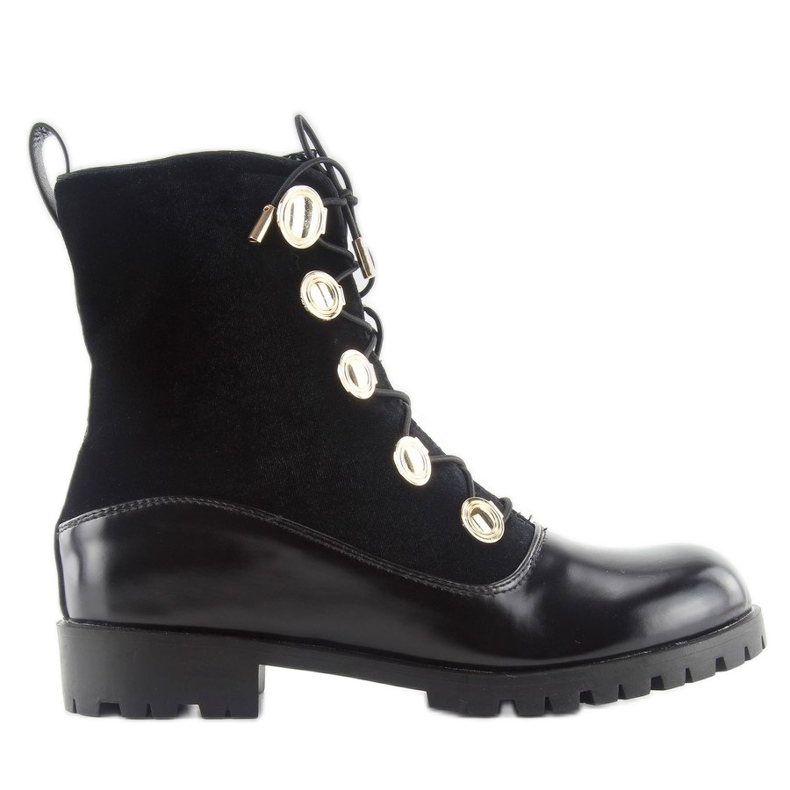 Radnici od velura s gumbima crni R113p Crni crno