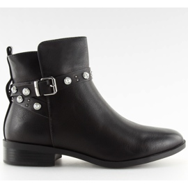 Crne čizme Chelsea s biserima 8996 Crna