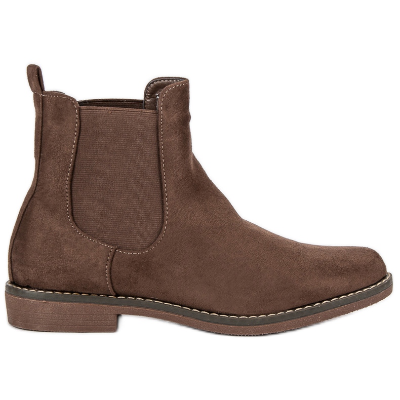 Super Mode Čizme od čizme boje Khaki Suede kaki