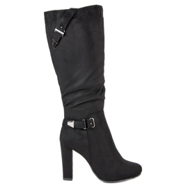 Groto Gogo Čizme od antilopa na visoku petu crna