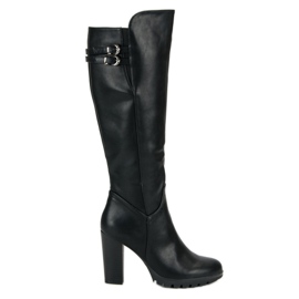 Cm Paris Klasične čizme s visokim potpeticama crna