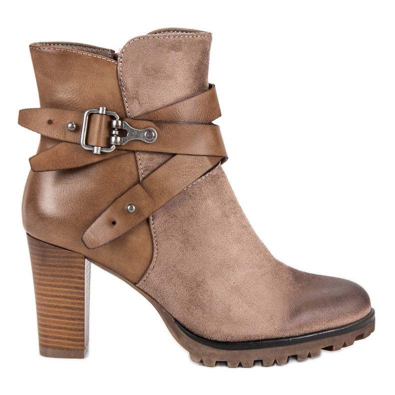 Super Mode Elegantne čizme na postu smeđa