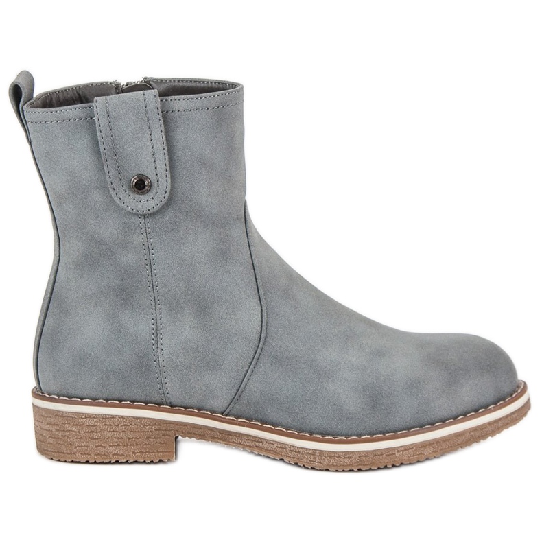 Super Me Udobne čizme na ravnoj peti siva