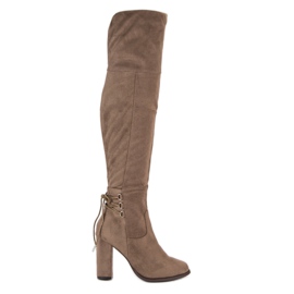 Cm Paris Čizme od antilopa na stupu smeđa