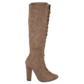 Cm Paris Čizme na vezanje smeđa