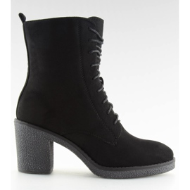 Čipkaste visoke potpetice crne 3638 crne crna