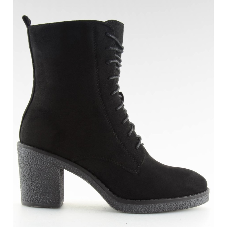 Čipkaste visoke potpetice crne 3638 crne crno