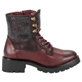 Ideal Shoes Radnici na čipci na platformi višebojan crvena