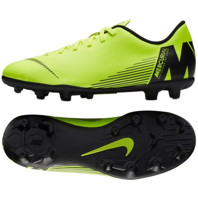 Nike Mercurial Vapor 12 Club Mg Jr AH7350-701 nogometne cipele raznobojna zelena