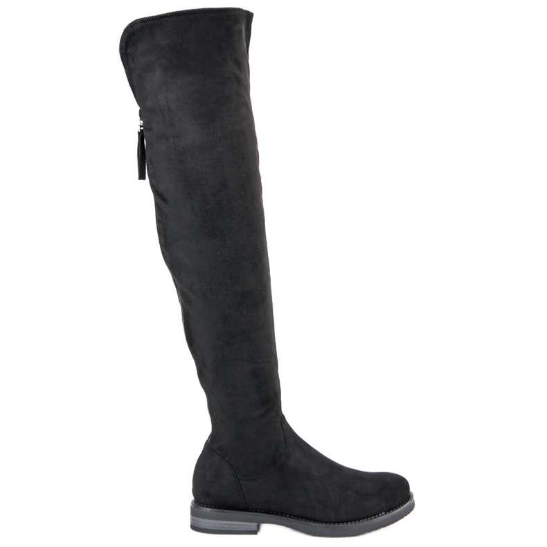 Čizme preko koljena s ukrasnim zatvaračem crno