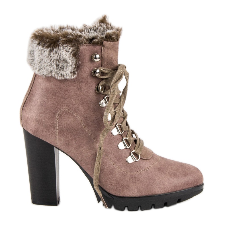 Cm Paris Čizme na vezicu na postu smeđa