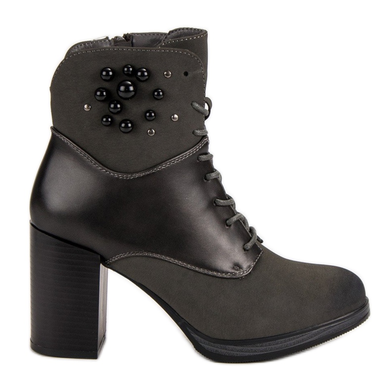 Vinceza Čizme na vezicu na postu siva