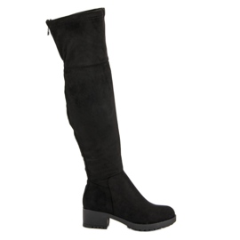 Super Me Čizme za bedra na platformi crno