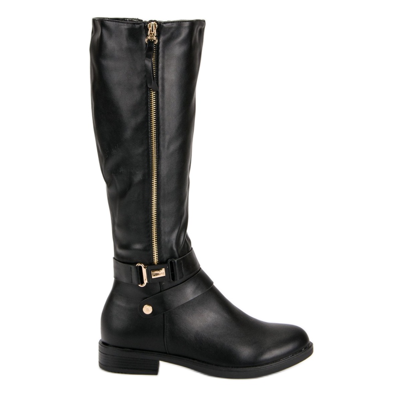 Super Me Crne čizme s patentnim zatvaračem crno