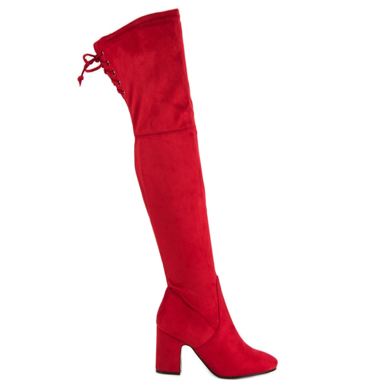 Super Me Crvene čizme do butina na postu crvena