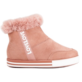 Ideal Shoes Izolirane visoke tenisice ružičasta