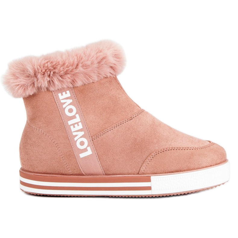 Ideal Shoes Izolirane visoke tenisice ružičasta