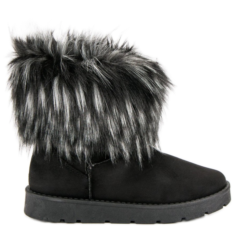 Crni mukluki s krznom crno