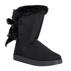 Visoki mukluki s mašnicama crna