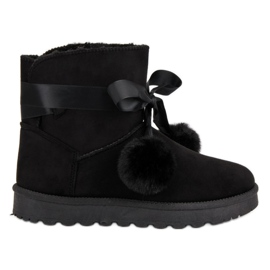 Crni mukluki s pomponima crna