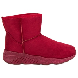 Snježne čizme na platformi crvena