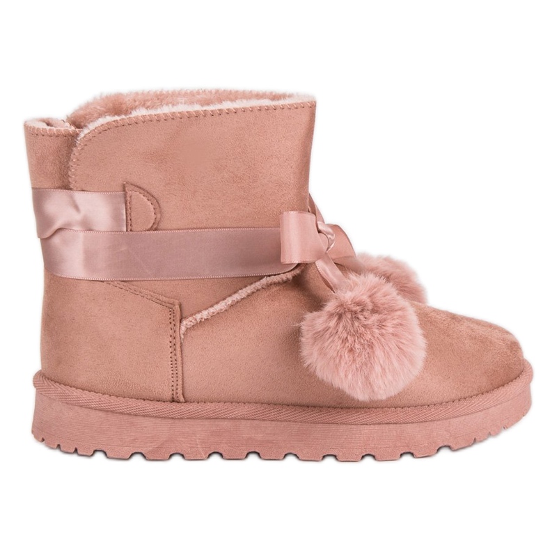 Ružičasti mukluki s pomponima ružičasta