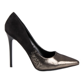 Small Swan Seksi visoke potpetice crna žuta boja