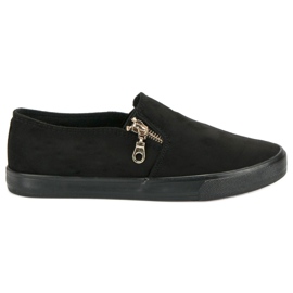 Sport Sliponi od antilopa s patentnim zatvaračem crno