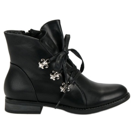 Weide Crne čizme na ravnoj peti crna