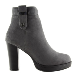 Sive čizme s visokim potpeticama BK3233 Sivo siva