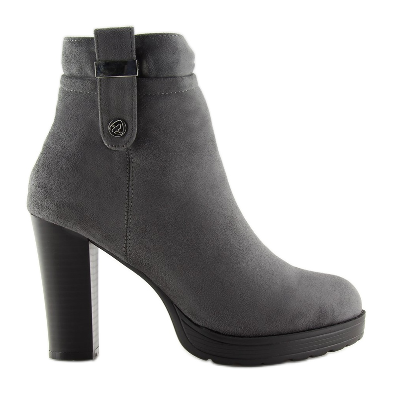 Sive čizme s visokim potpeticama BK3233 Sivo siva