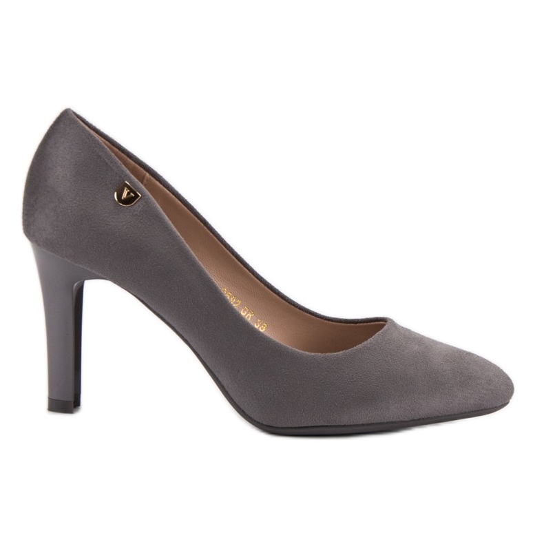 VINCEZA štikle od antilopa siva