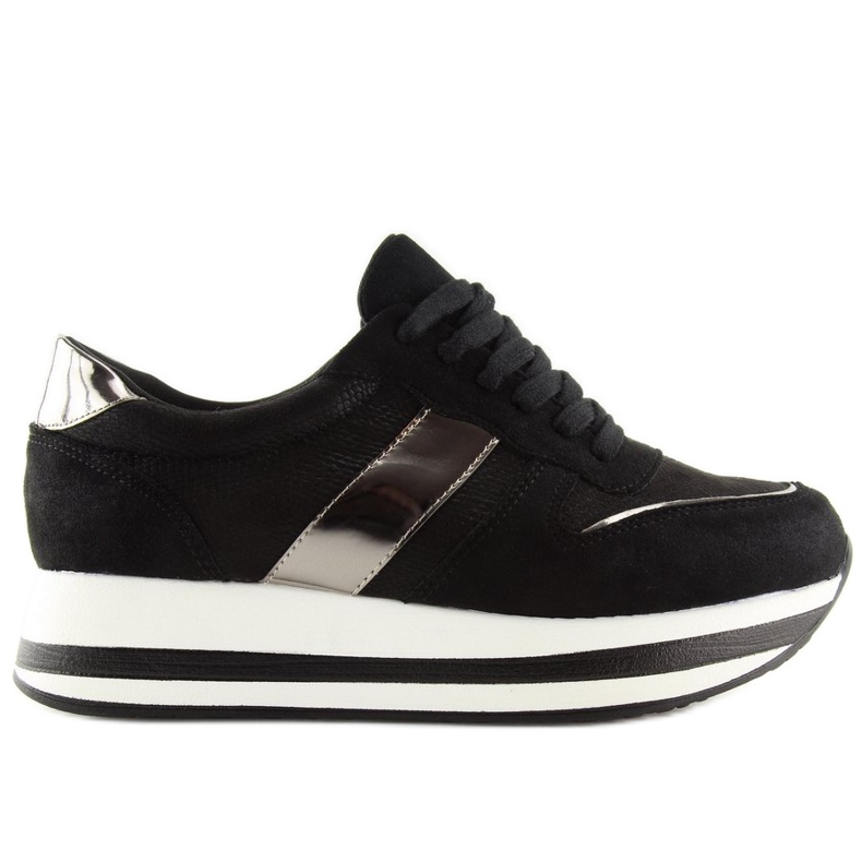 Crne 99-11 Crne cipele s visokim potplatom crno