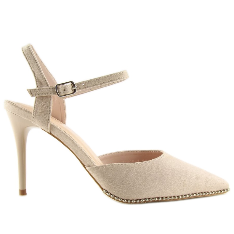 Bež sandale na visoku petu J1126-1 Bež