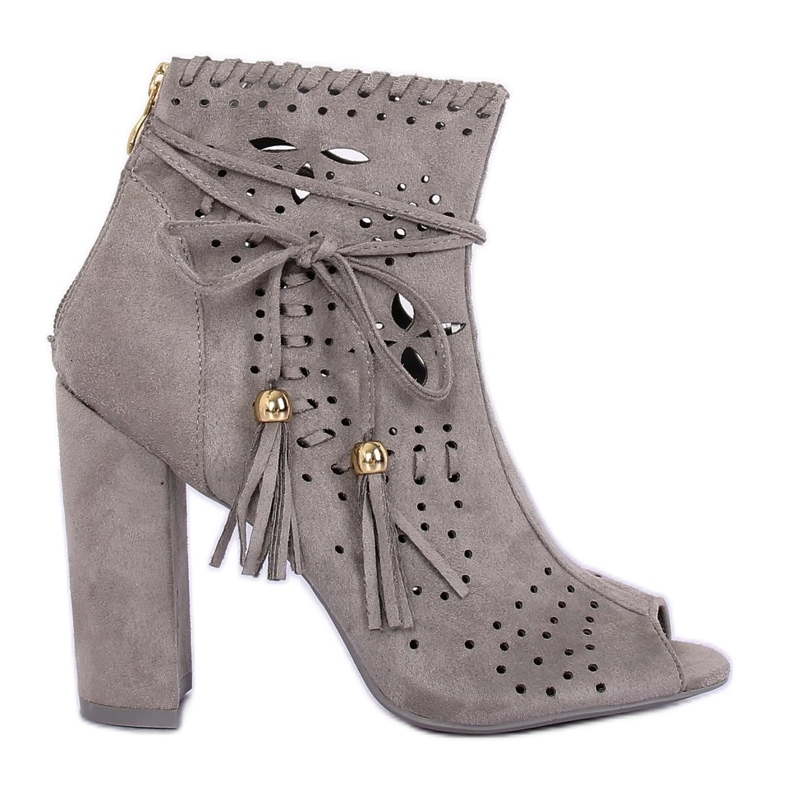 Sive čizme s otvorenim prstima M285P Siva