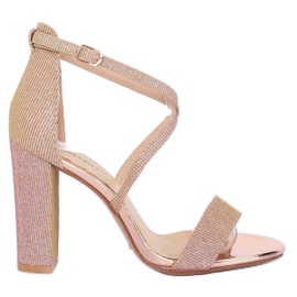 Sandale na ružičastom postolju NC791 Champagne ružičasta