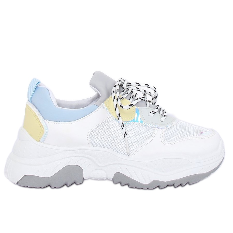 Bijele i plave sportske cipele B0-63 BIJELE / PLAVE bijela