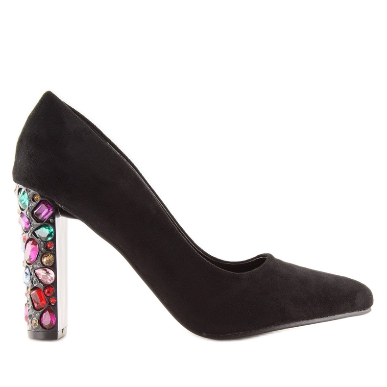 Crpke s ukrašenim potpeticama crne YQ204P crne crno