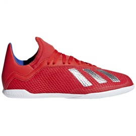 Unutarnje cipele adidas X 18.3 U Jr BB9396 višebojan crvena