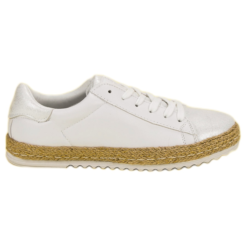 Vezane espadrile bijela siva