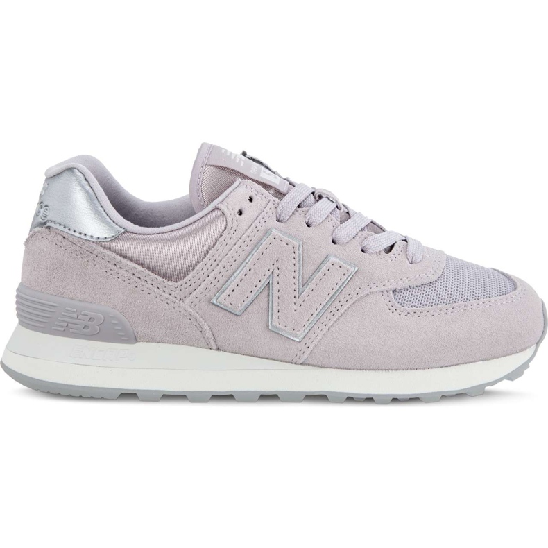 New Balance Wl574lcs Satenski pločica od kašmira s metalik srebrom ljubičasta ružičasta