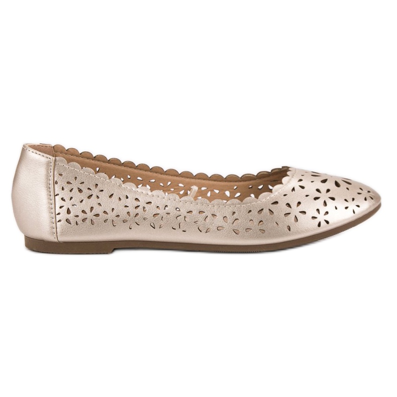 VINCEZA ažurne balerine žuta boja