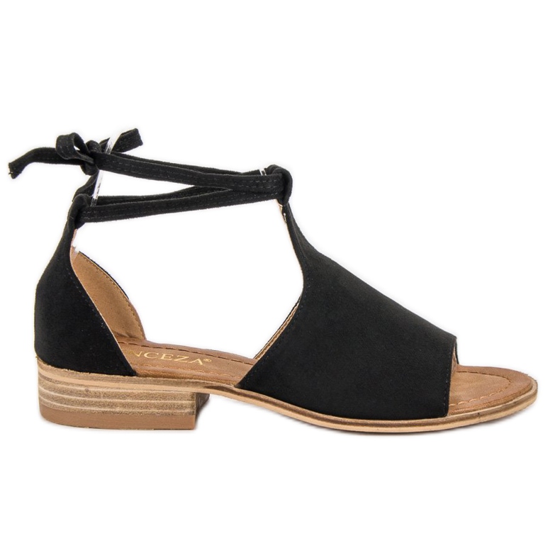 VINCEZA Crne sandale crno