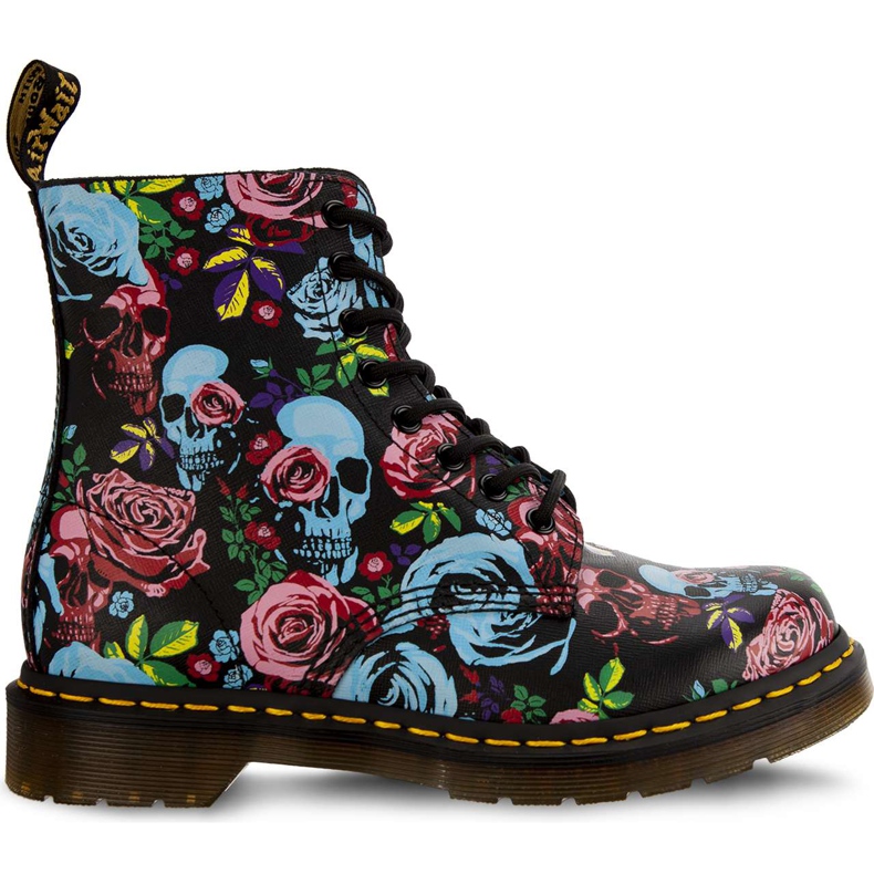 Dr. Martens 1460 Pascal Rose Multi Rose Fantasy Backhand zrno slame crno plava raznobojna